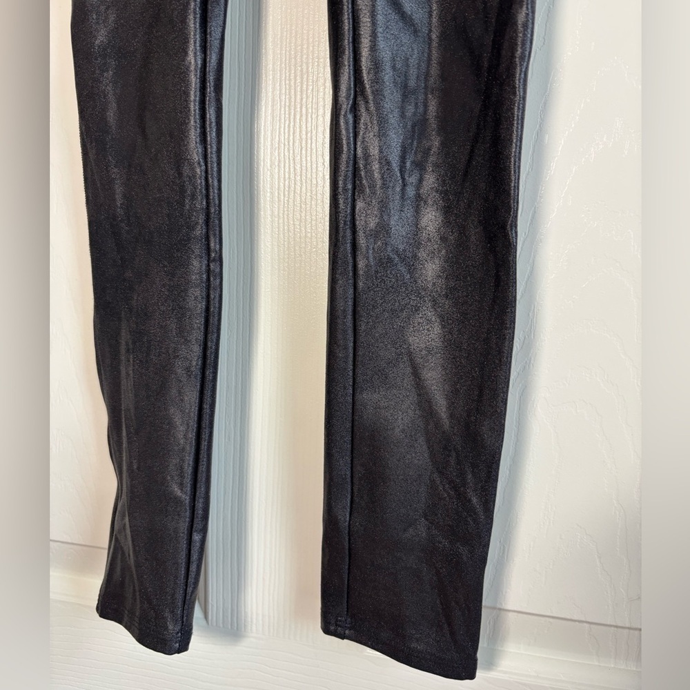Spanx Leggings Women's Medium Faux Leather Pant Shiny Black Pull On Stretch Yoga - Picture 7 of 12